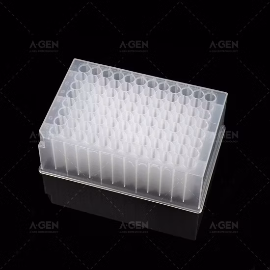 Placa profunda estéril estéril dos materiais de consumo plásticos do laboratório da parte inferior 120UL da estabilidade química V baixa retenção 384 PP